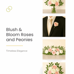 Blush and Bloom Roses and Peonies Wedding Flowers Bundle