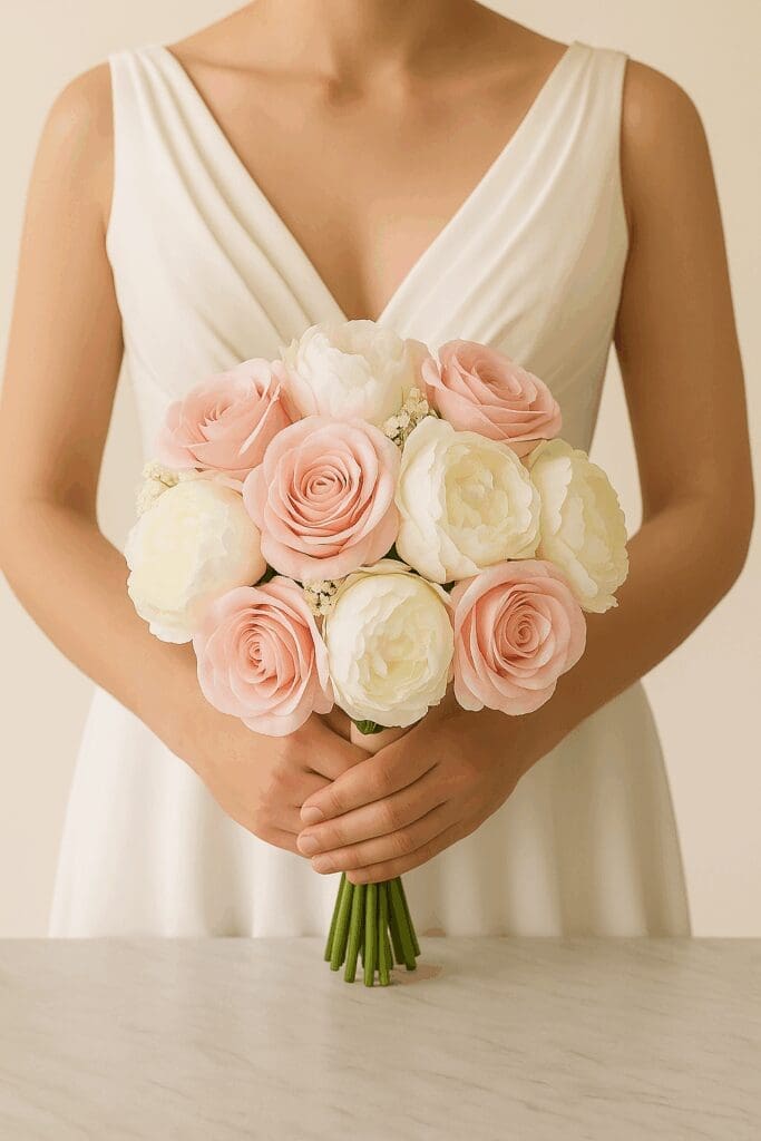 Blush & Bloom Roses and Peonies Bridal Bouquet