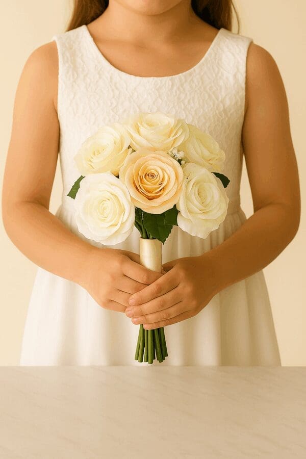 Classic Rose Dome Flower Girl Bouquet
