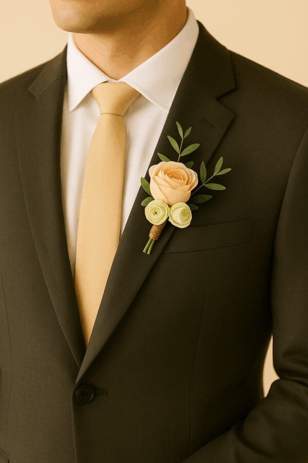 Peony Meadow Mix Groom and Groomsmen Buttonhole
