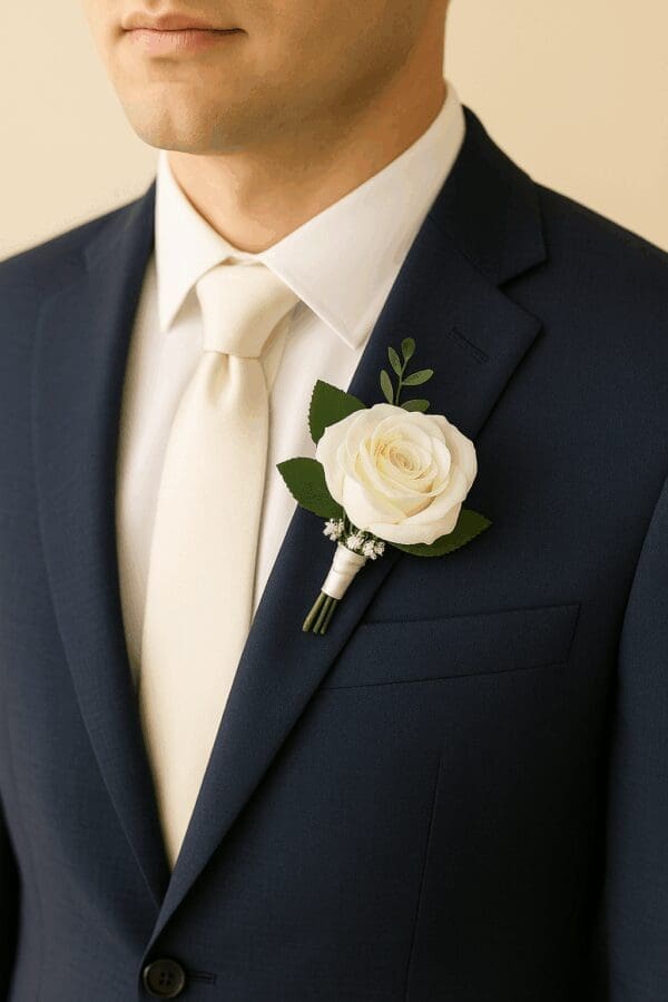 Classic Rose Dome Groomsmen Buttonhole