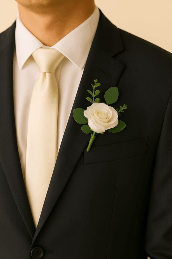 Roses and Eucalyptus Groom and Groomsmen