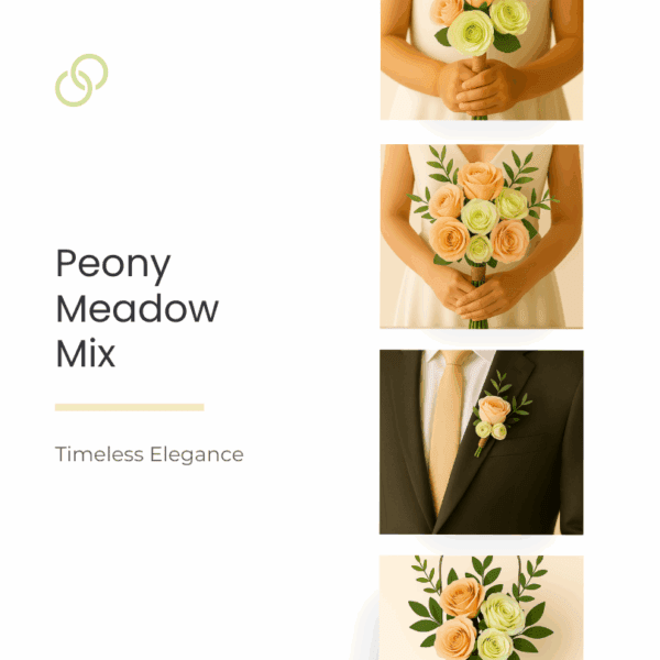 Peony Wedding Flowers Meadow Mix Bundle