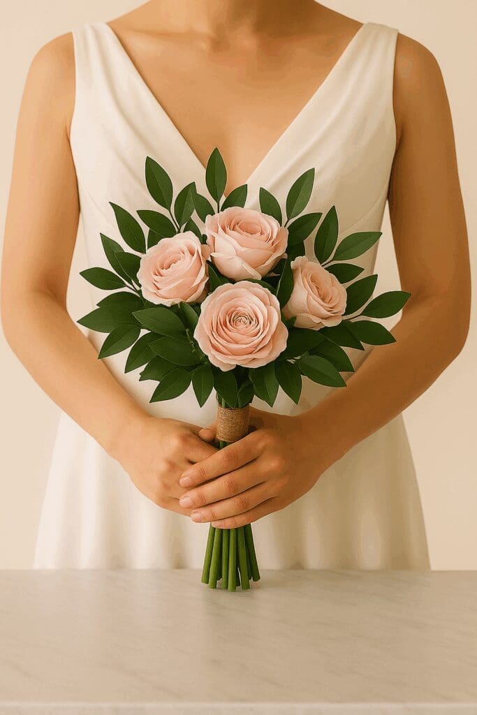 Roses and Eucalyptus Bridal Bouquet