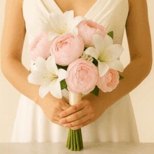 Soft Bloom Peonies and Lillies Bridal Bouquet