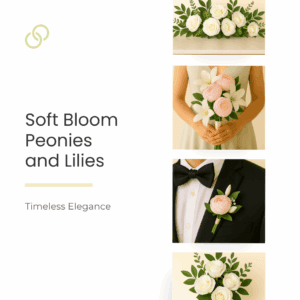 Soft Bloom Peonies and Lilies Wedding Flowers Bundle
